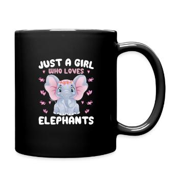Bébé éléphant pour les filles - Mug uni - noir - Droite