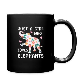 Bébé éléphant pour les filles - Mug uni - noir - Droite