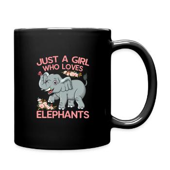 Bébé éléphant pour les filles - Mug uni - noir - Droite