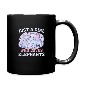 Bébé éléphant pour les filles - Mug uni - noir - Droite