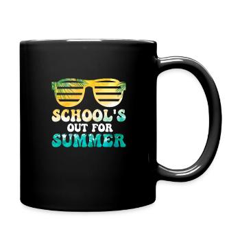 School Finished Summer Holidays Saying - Full Colour Mug - black - Right
