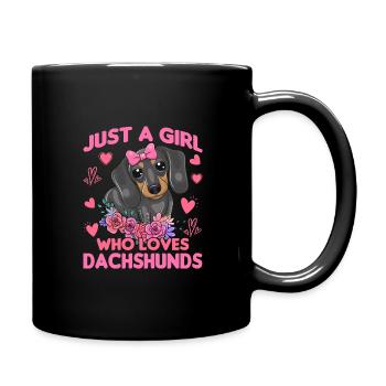 Teckel à poil rugueux - Mug uni - noir - Droite