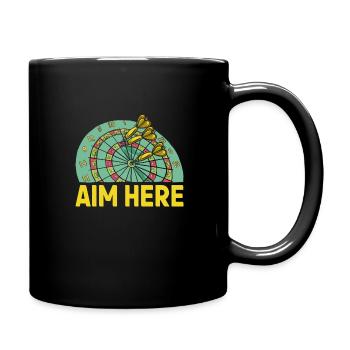 Herren Dart Spieler Score Alter Mann Hundred - Tasse einfarbig - Schwarz - Rechts