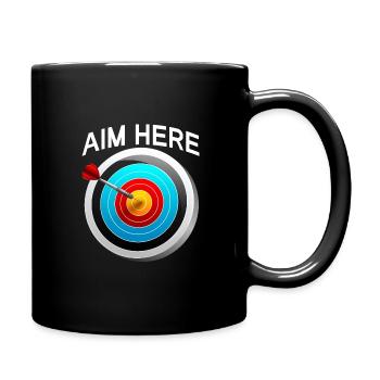 Herren Dart Spieler Score Alter Mann Hundred - Tasse einfarbig - Schwarz - Rechts