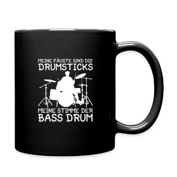 Drummer Drumsticks Schlagzeug Musiker - Tasse einfarbig - Schwarz - Rechts