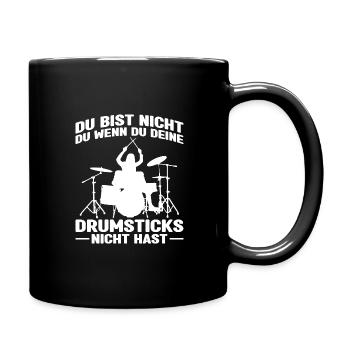 Drummer Drumsticks Schlagzeug Musiker - Tasse einfarbig - Schwarz - Rechts