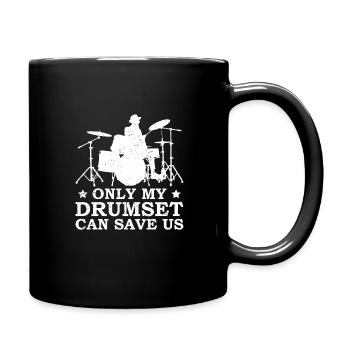 Drummer Drumsticks Schlagzeug Musiker - Tasse einfarbig - Schwarz - Rechts