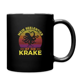 Meeresbiologe Kraken Meeresforscher Oktopus - Tasse einfarbig - Schwarz - Rechts