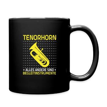 Tenorhorn Blechblasinstrument Musikinstrument - Tasse einfarbig - Schwarz - Rechts