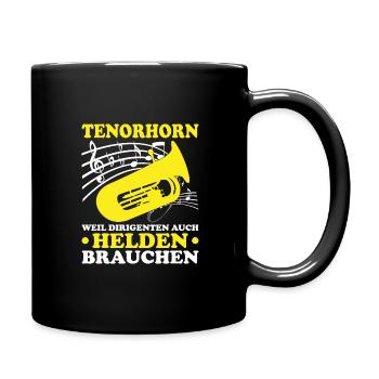 Tenorhorn Blechblasinstrument Musikinstrument - Tasse einfarbig - Schwarz - Rechts