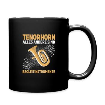 Tenorhorn Blechblasinstrument Musikinstrument - Tasse einfarbig - Schwarz - Rechts