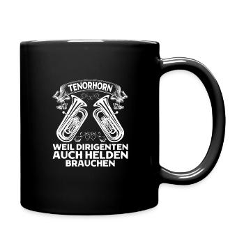 Tenorhorn Blechblasinstrument Musikinstrument - Tasse einfarbig - Schwarz - Rechts