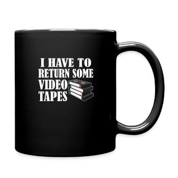 Videokassette Tape Neunziger Geschenk - Tasse einfarbig - Schwarz - Rechts