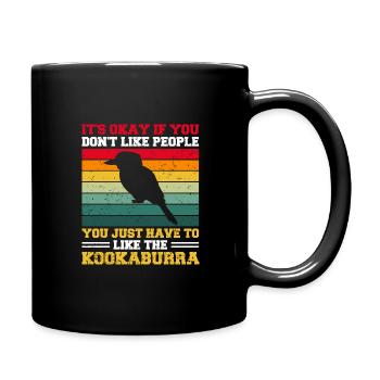 Jägerlieste Kookaburra Eisvogel Vogel - Tasse einfarbig - Schwarz - Rechts