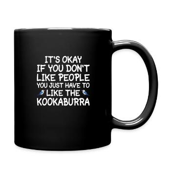Jägerlieste Kookaburra Eisvogel Vogel - Tasse einfarbig - Schwarz - Rechts