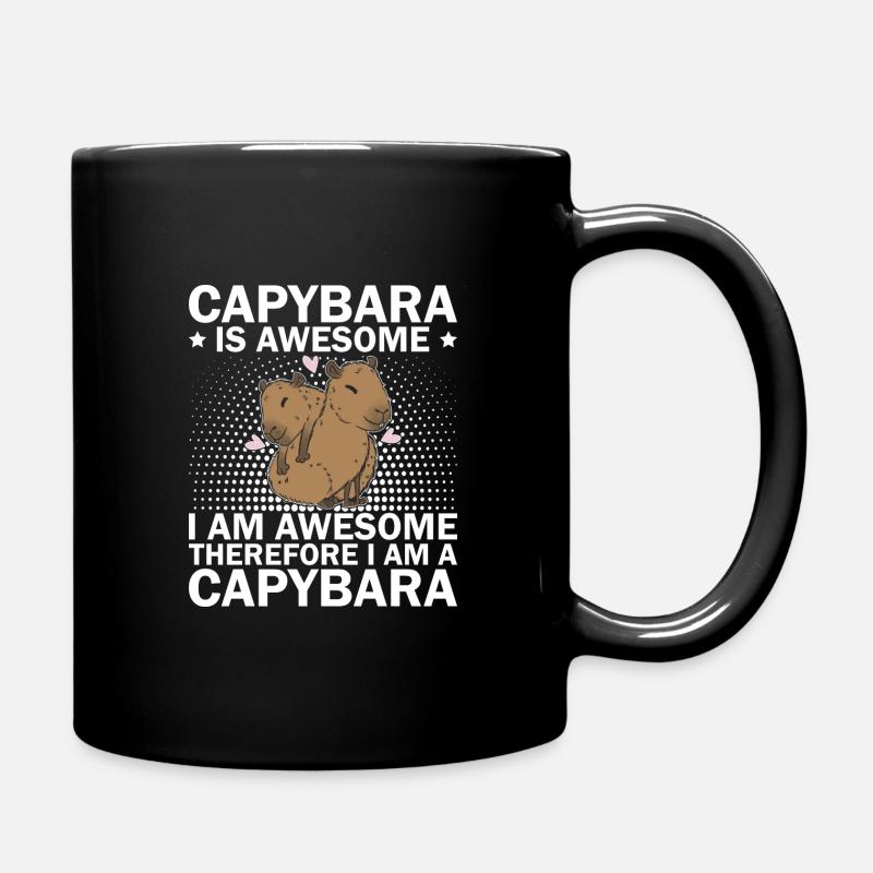 Capybara Wasserschwein Capybaras - Full Colour Mug - black
