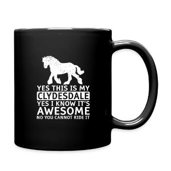 Clydesdale Cold Blood Horse Écosse Cheval - Mug uni - noir - Droite