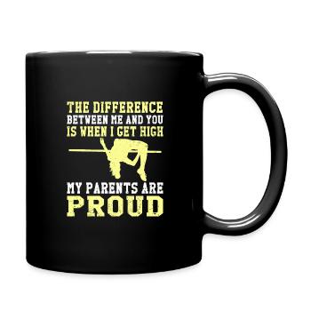 Stabhochsprung Stabspringer Leichtathletik - Tasse einfarbig - Schwarz - Rechts