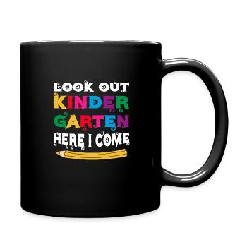 Kindergärtnerin-Kader, Der Spaß-Regenbogen-Farben - Tasse einfarbig - Schwarz - Rechts