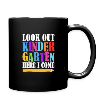 Kindergärtnerin-Kader, Der Spaß-Regenbogen-Farben - Tasse einfarbig - Schwarz - Rechts