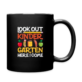 Kindergärtnerin-Kader, Der Spaß-Regenbogen-Farben - Tasse einfarbig - Schwarz - Rechts
