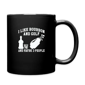 J’aime le bourbon et le golf et peut-être 3 personnes - Mug uni - noir - Droite