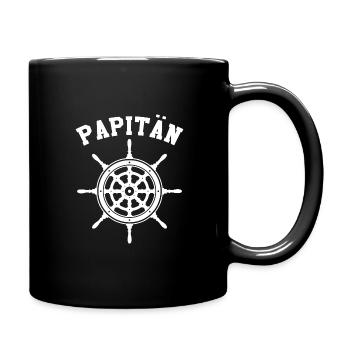 Kapitän Bootsschein Segeln Boot - Tasse einfarbig - Schwarz - Rechts