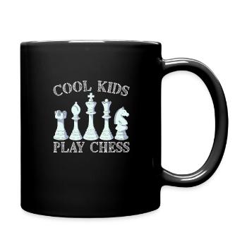 Schachschachkern Schachboxing Geschenk Für Kinder - Tasse einfarbig - Schwarz - Rechts