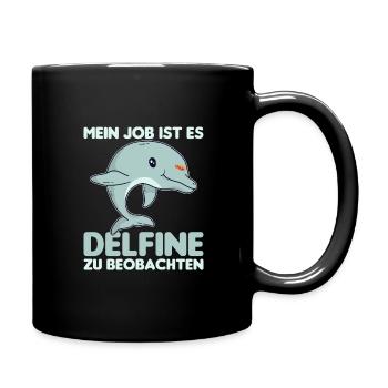 Meeresbiologe Delfin Meeresforscher Meerestier - Tasse einfarbig - Schwarz - Rechts