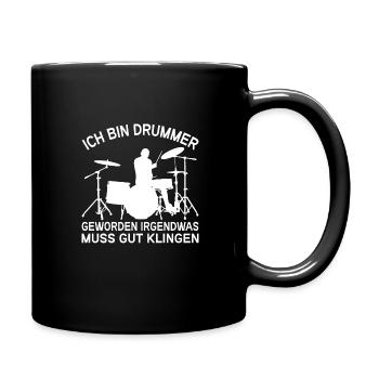 Drummer Drumsticks Schlagzeug Musiker - Tasse einfarbig - Schwarz - Rechts