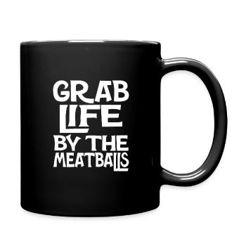 Fleischbällchen Italienisch Humor Italien - Tasse einfarbig - Schwarz - Rechts