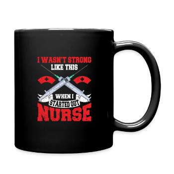 Krankenschwester Outfit Krankenpflegerin - Tasse einfarbig - Schwarz - Rechts