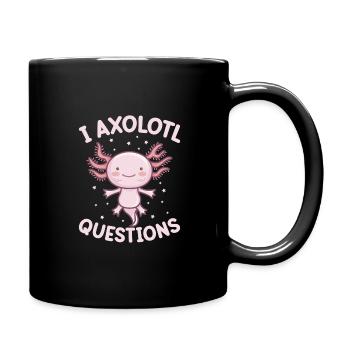 Axolotl Amphibie Lurch Salamander - Tasse einfarbig - Schwarz - Rechts