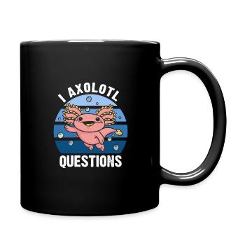 Axolotl Amphibie Lurch Salamander - Tasse einfarbig - Schwarz - Rechts
