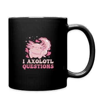 Axolotl Amphibie Lurch Salamander - Tasse einfarbig - Schwarz - Rechts