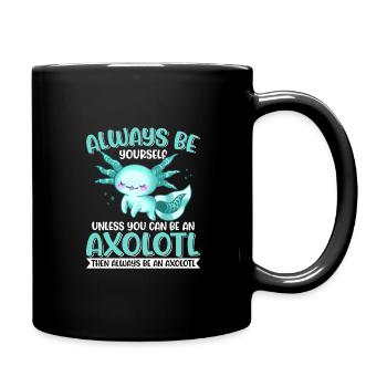 Axolotl Amphibie Lurch Salamander - Tasse einfarbig - Schwarz - Rechts