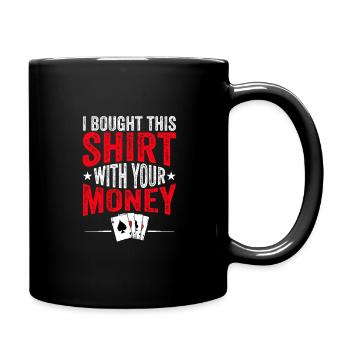 Kartenspiel Kartenspieler Pokern - Tasse einfarbig - Schwarz - Rechts