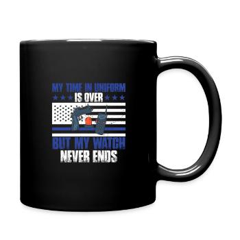 Mon temps en uniforme est terminé policier - Mug uni - noir - Droite