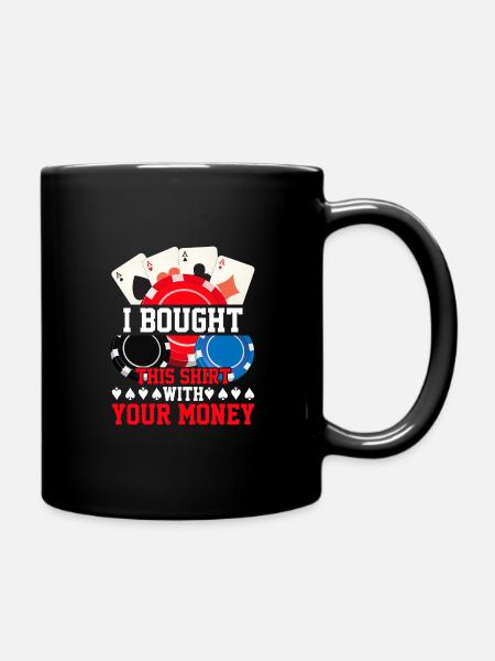 Kartenspiel Kartenspieler Pokern - Tasse einfarbig - Schwarz