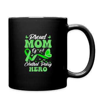 Proud mother of cerebral palsy Hero CP - Full Colour Mug - black - Right