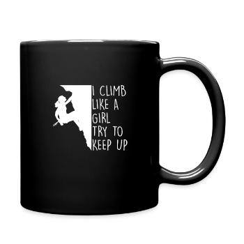 Ich Klettere Wie Ein Mädchen Bouldern Klettern - Tasse einfarbig - Schwarz - Rechts