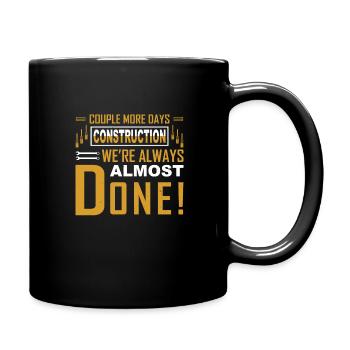 Building Design For Men Daddy Construction Worker - Full Colour Mug - black - Right
