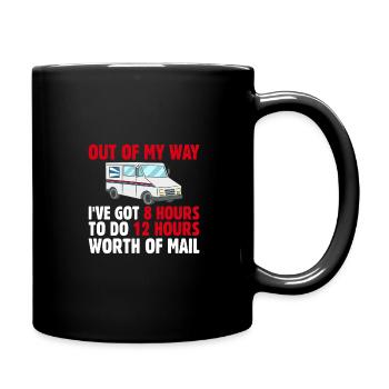 Lieferfahrer -Outfit -Witz -Lieferwagen Design - Tasse einfarbig - Schwarz - Rechts