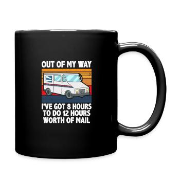 Lieferfahrer -Outfit -Witz -Lieferwagen Design - Tasse einfarbig - Schwarz - Rechts