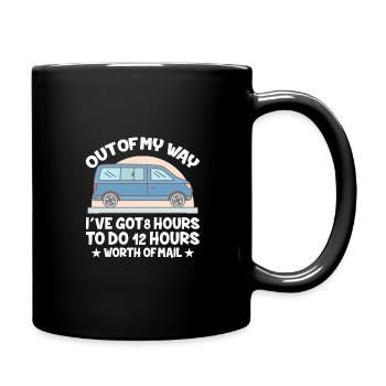 Lieferfahrer -Outfit -Witz -Lieferwagen Design - Tasse einfarbig - Schwarz - Rechts