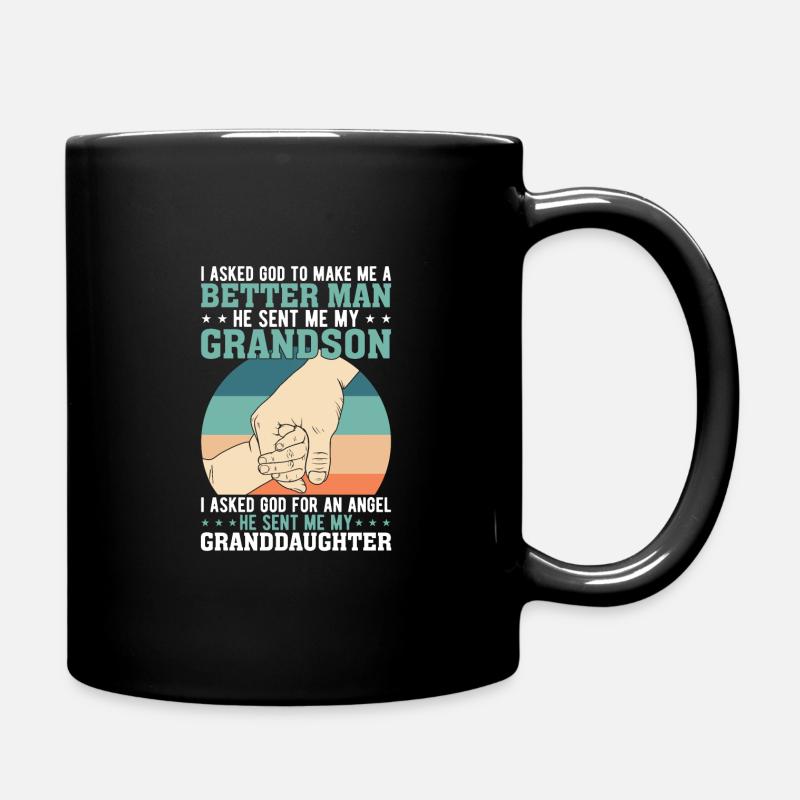 Ich Bat Gott Mich Zu Einem Besseren Mann Zu Machen - Tasse einfarbig - Schwarz