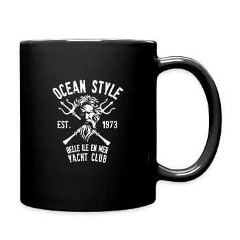 Poseidon schöne Insel auf See Yacht Club - Tasse einfarbig - Schwarz - Rechts
