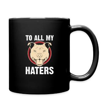 Pitbull All My Haters PitbullDog Lovers - Full Colour Mug - black - Right