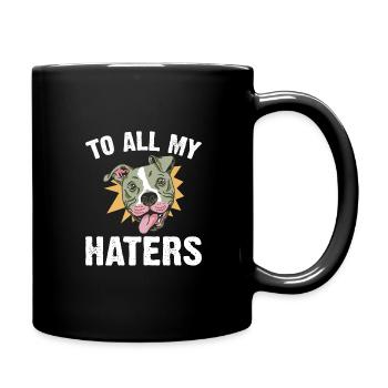 Pitbull All My Haters PitbullDog Lovers - Full Colour Mug - black - Right