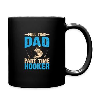 Papa Angeln Kleidung Vatertagsgeschenk - Tasse einfarbig - Schwarz - Rechts